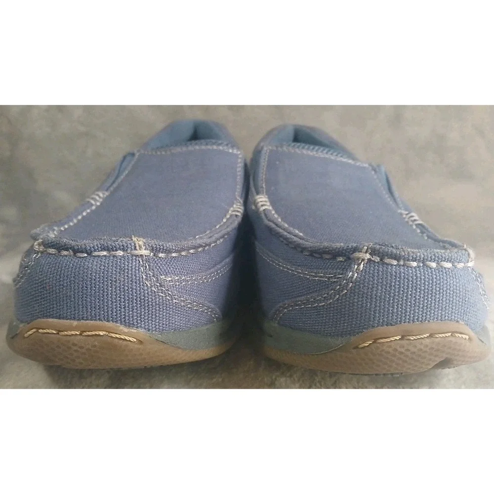 Dr Scholls Mens Slip On Loafers 8.5 D Blue‎ Canvas Boat Shoes Advanced Comfort
